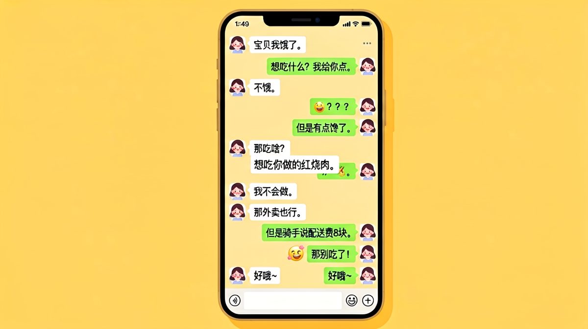 饿了→不饿→馋了→外卖费→算了，一套连招把男友打沉默了。
