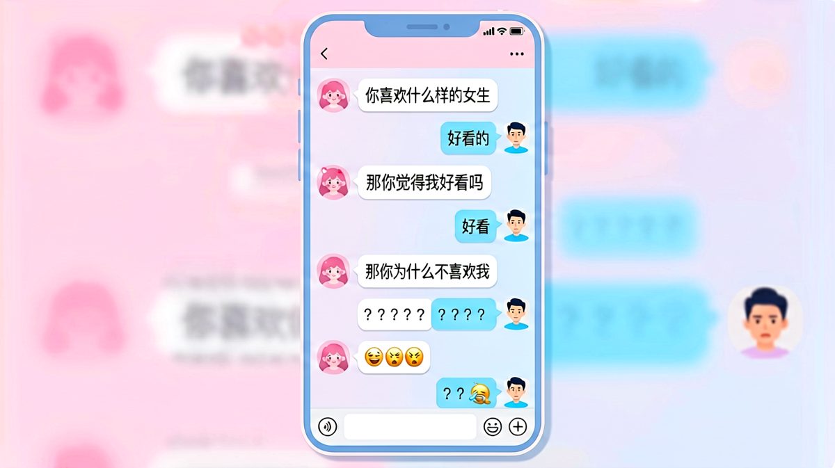 直男回答'好看'却忘了'喜欢你'这个前提，逻辑链条瞬间崩塌。