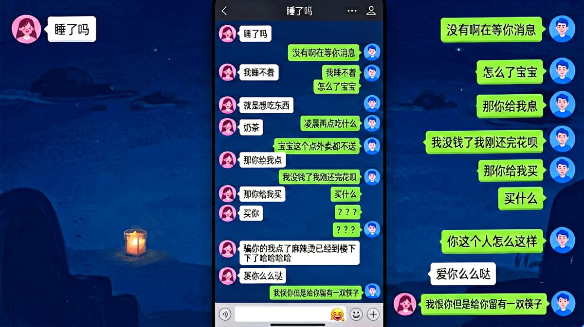 凌晨两点的爱情经过麻辣烫的考验