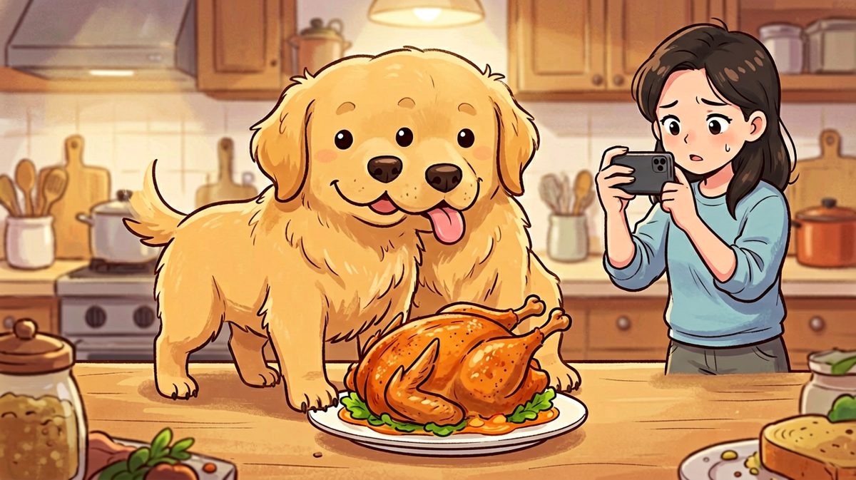 金毛：不是我要吃，是鸡肉先动的手。