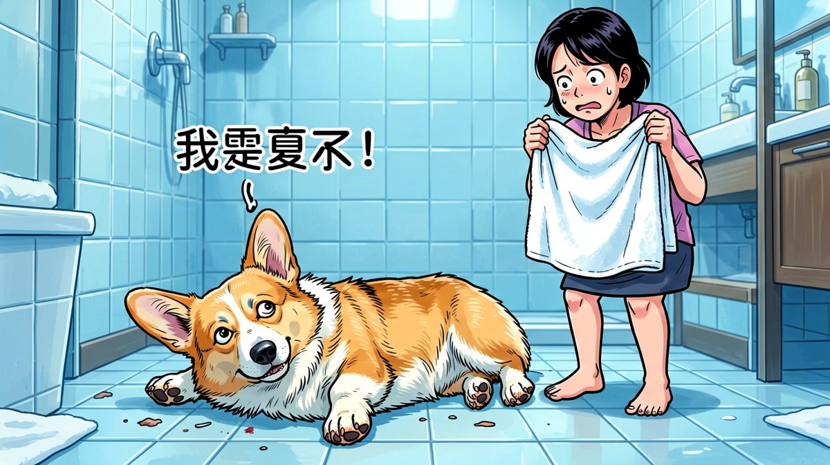 狗：只要我不动，洗澡就追不上我