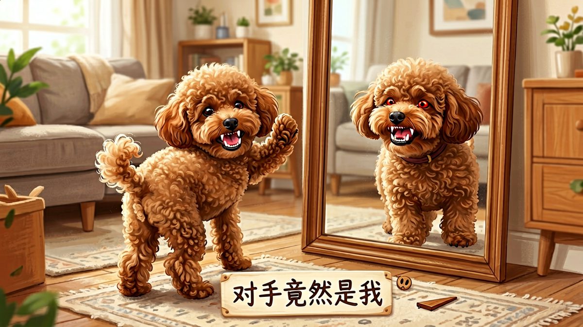第一次照镜子，以为家里进了陌生狗。