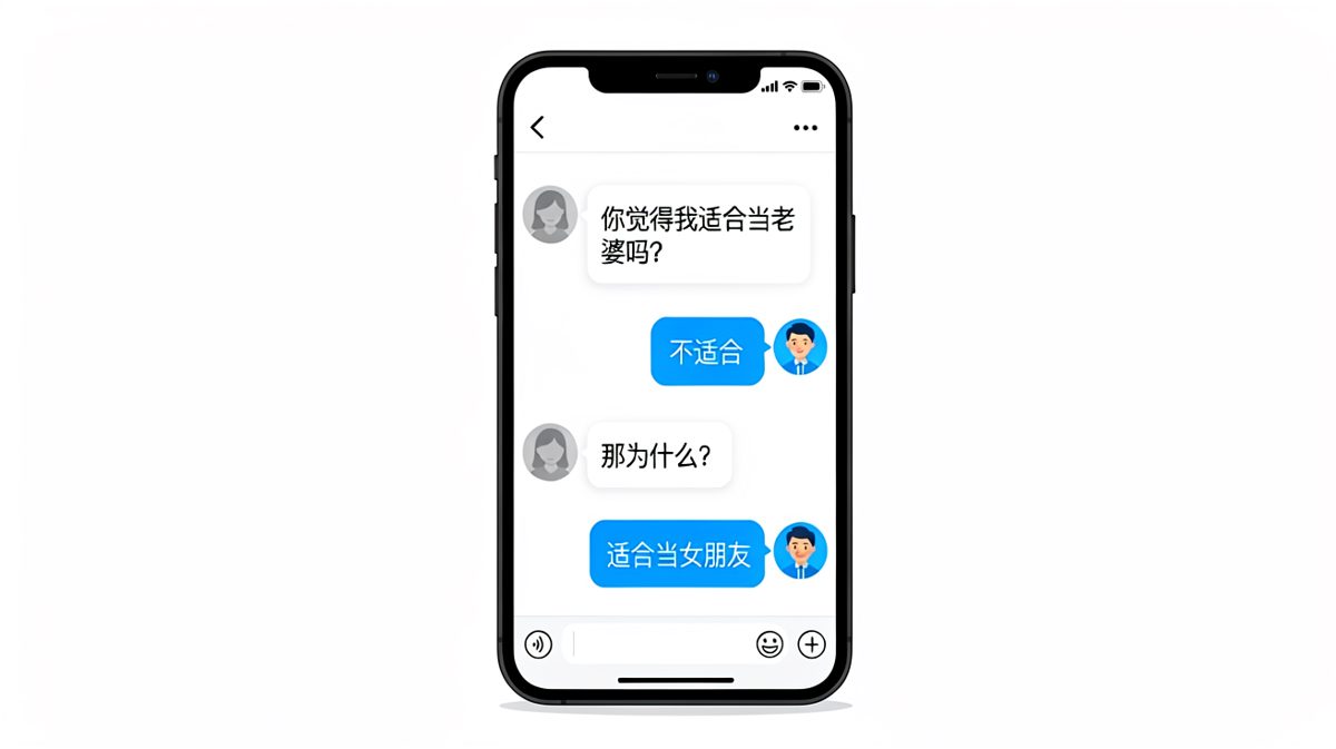 女生满怀期待问适不适合当老婆，男生一句话让气氛直接降至冰点