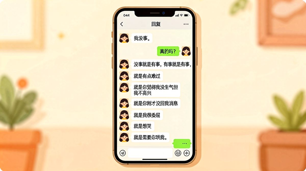 「我没事」翻译过来是「你有事」，男生已阵亡。