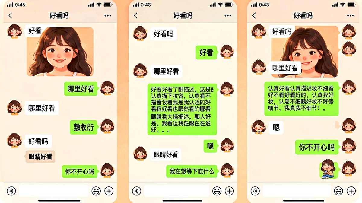 精心回复半天，对方只关心吃啥。