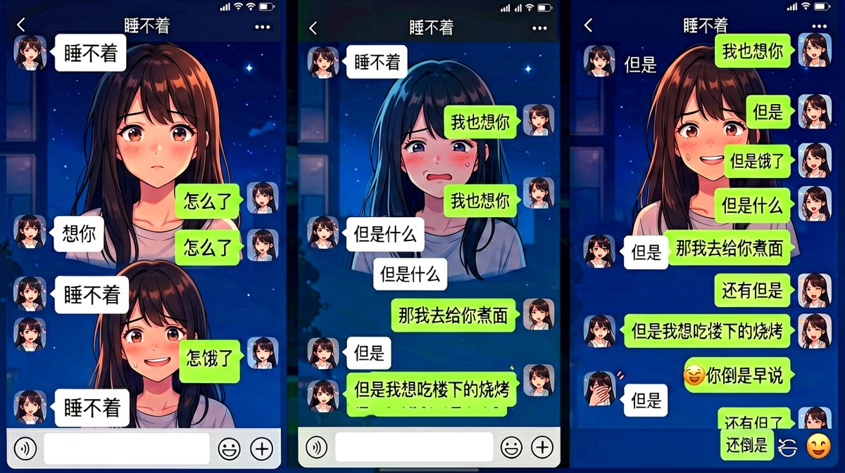 深夜三句但是，男生差点崩溃。