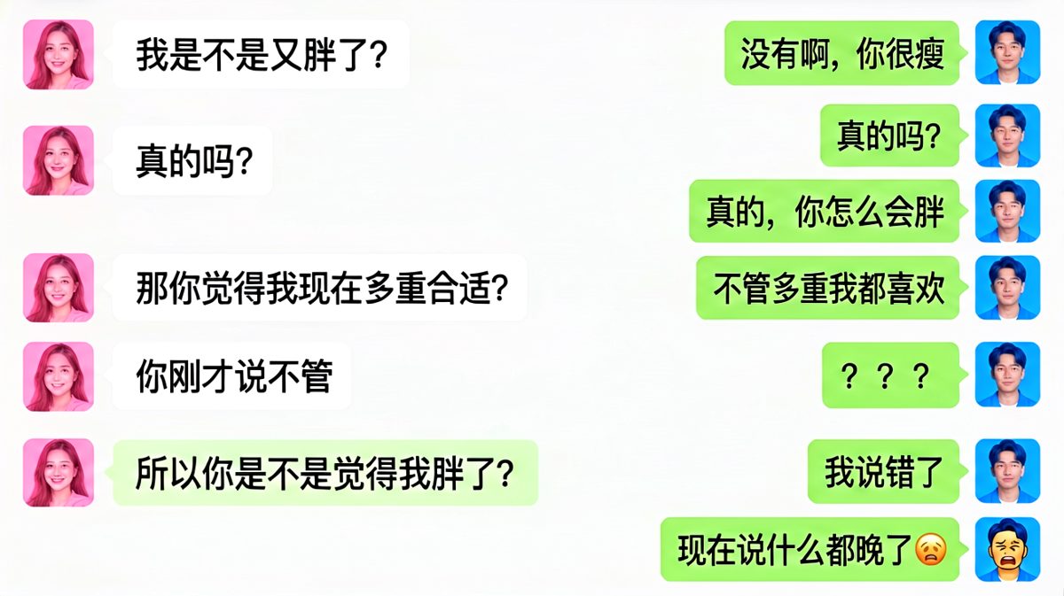 这道题无论怎么答都是送命题，男生彻底栽了
