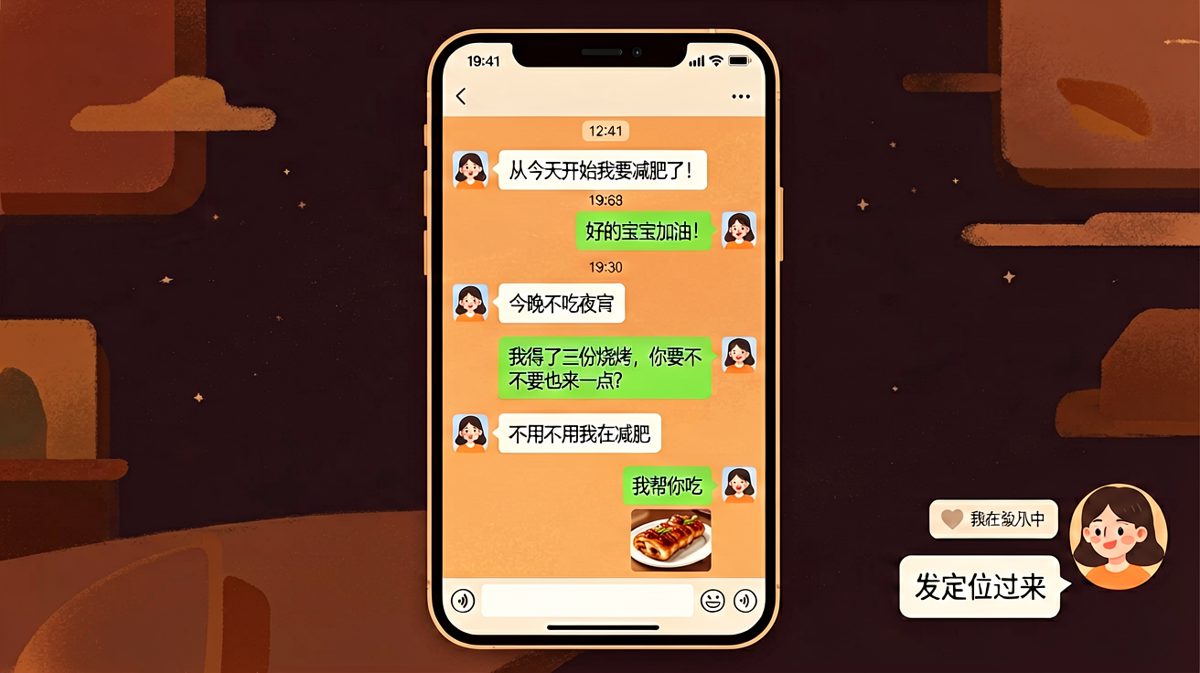 她说要减肥，他说'我帮你吃'
