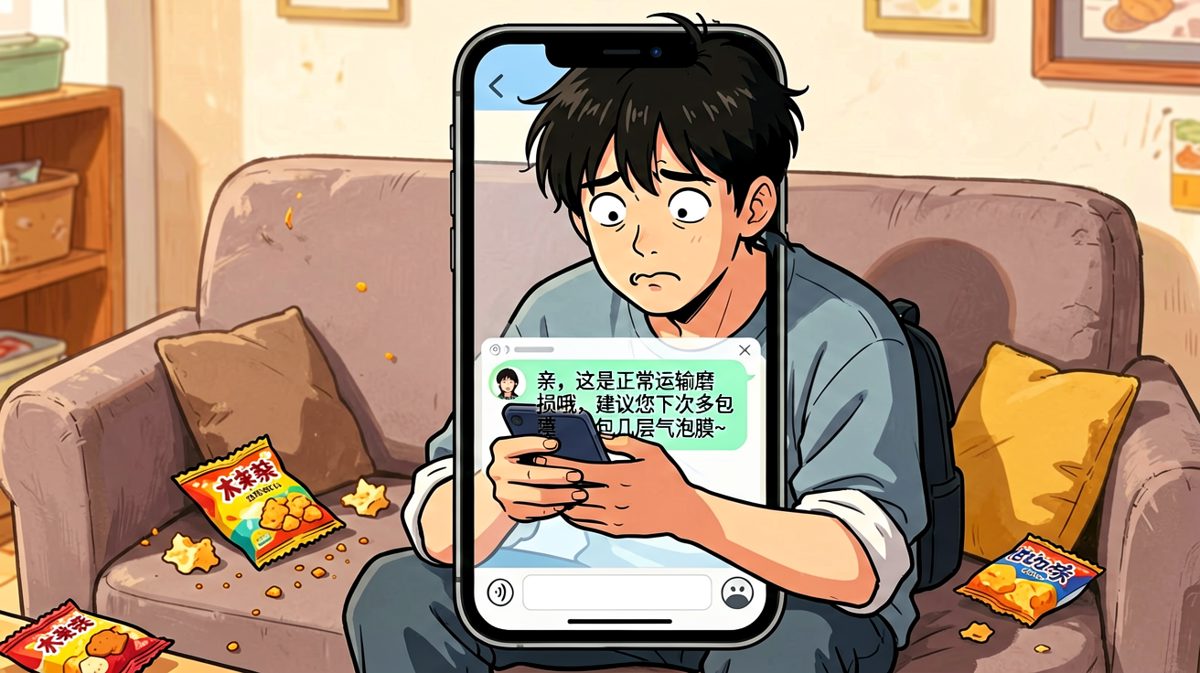客服：运输磨损，建议下次多包几层气泡膜