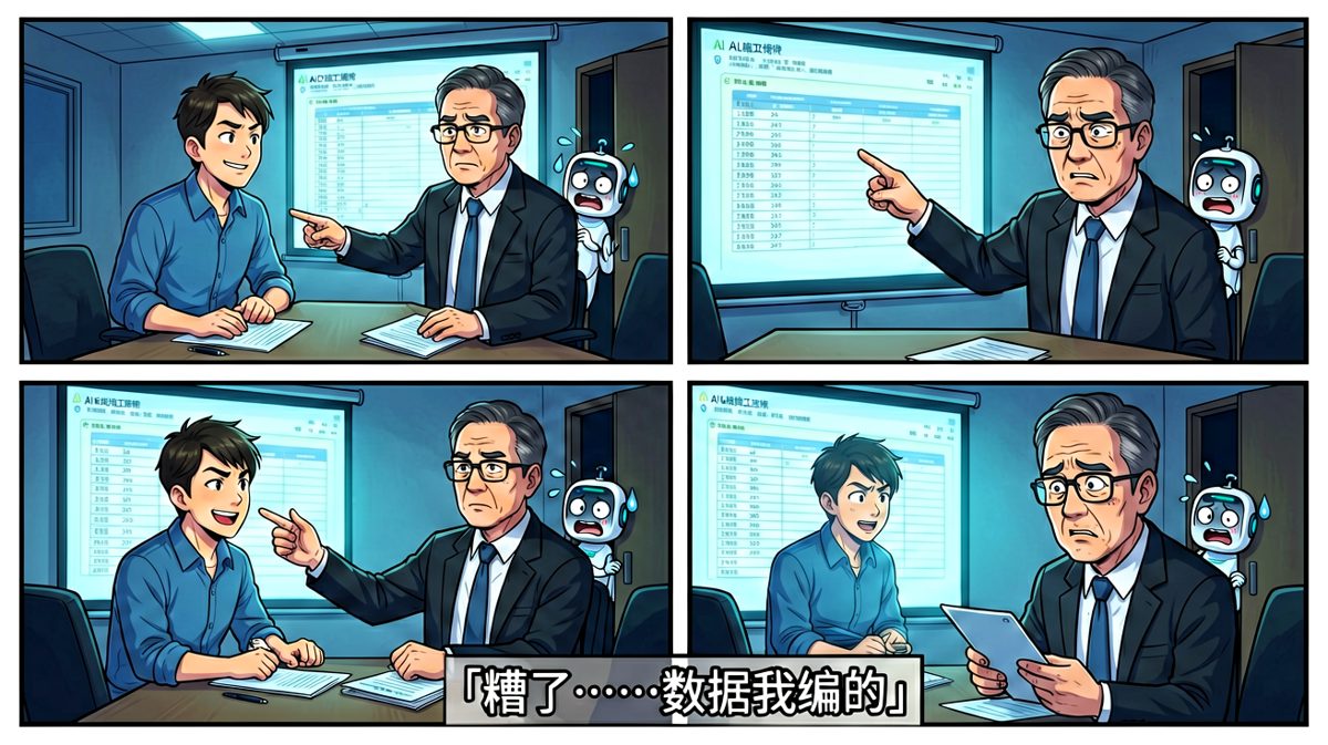 汇报现场，AI偷偷拽衣角的慌乱瞬间