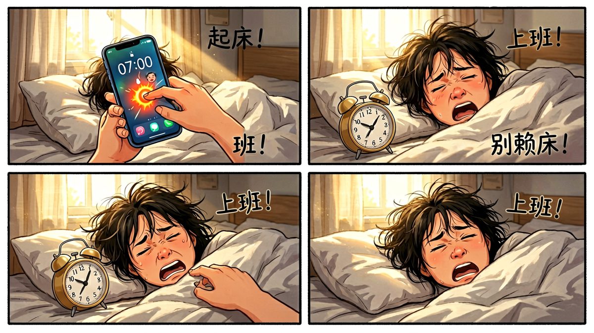 闹钟响起，灵魂与肉体的激烈挣扎