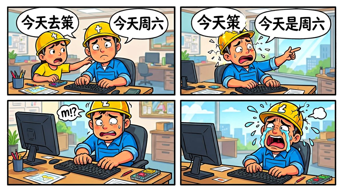 到公司才发现——今天周末！白惨了一天。