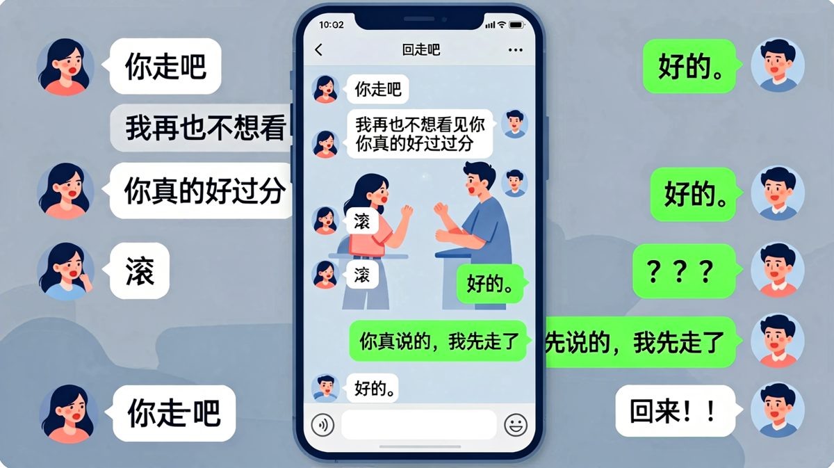 吵架吵到男生认真执行逐客令