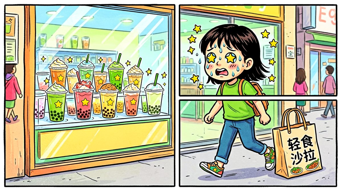 可是……奶茶店的诱惑挡不住啊！
