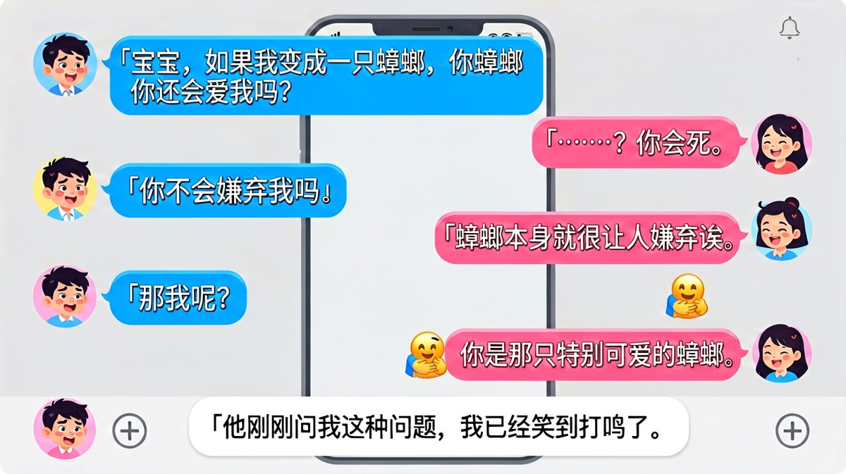 男友问变态问题，女友神回复绝了