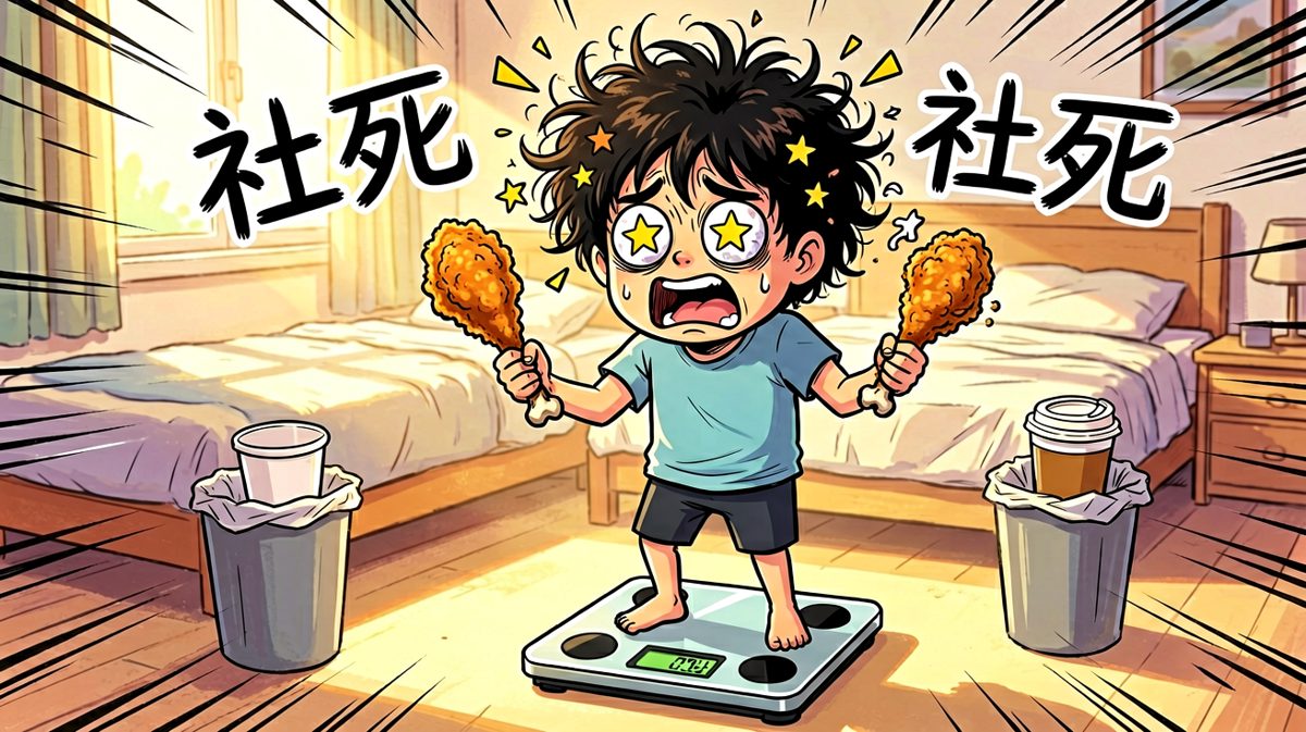 减肥第一天：结束，和昨晚一样。