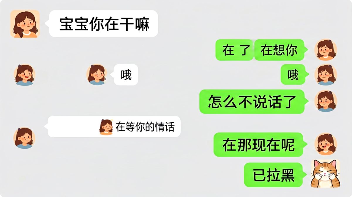 男生说在想你，女生听完直接拉黑，反转结局。