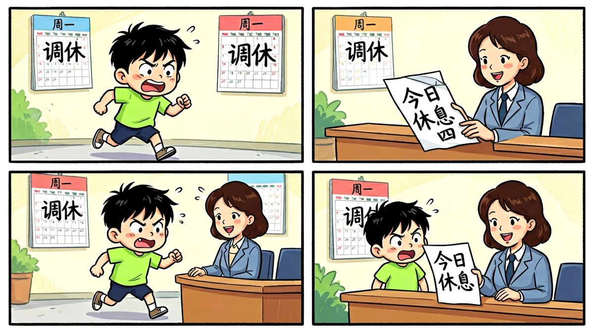 到了公司才发现——今天调休