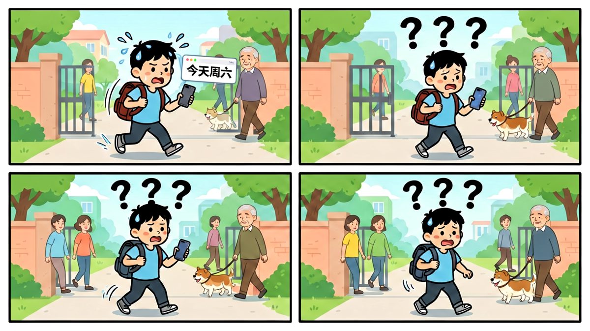 最致命的一击——原来是周六，白忙活了。