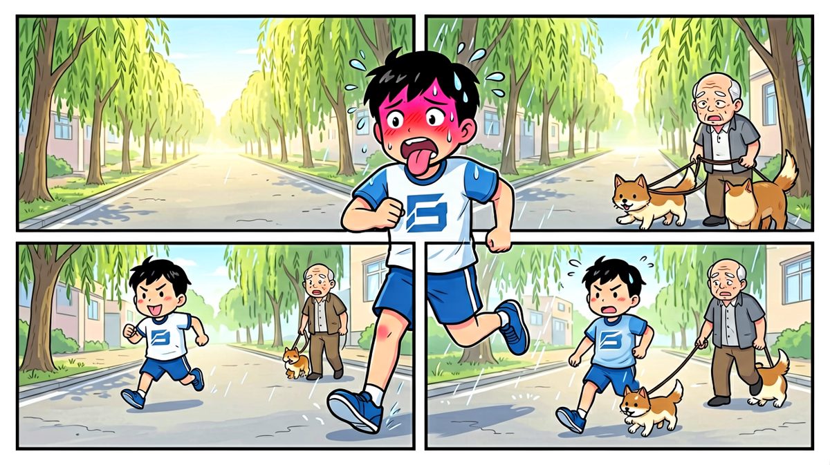 第三格：跑出家门三步之后，身体开始强烈抗议