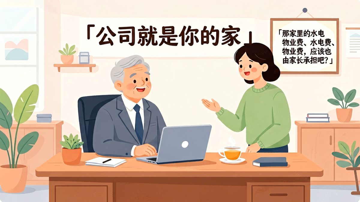 老板说公司是家，员工顺势要「家用」。