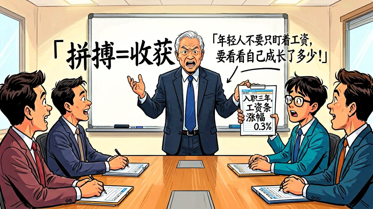 老板谈成长，员工交出了工资条。