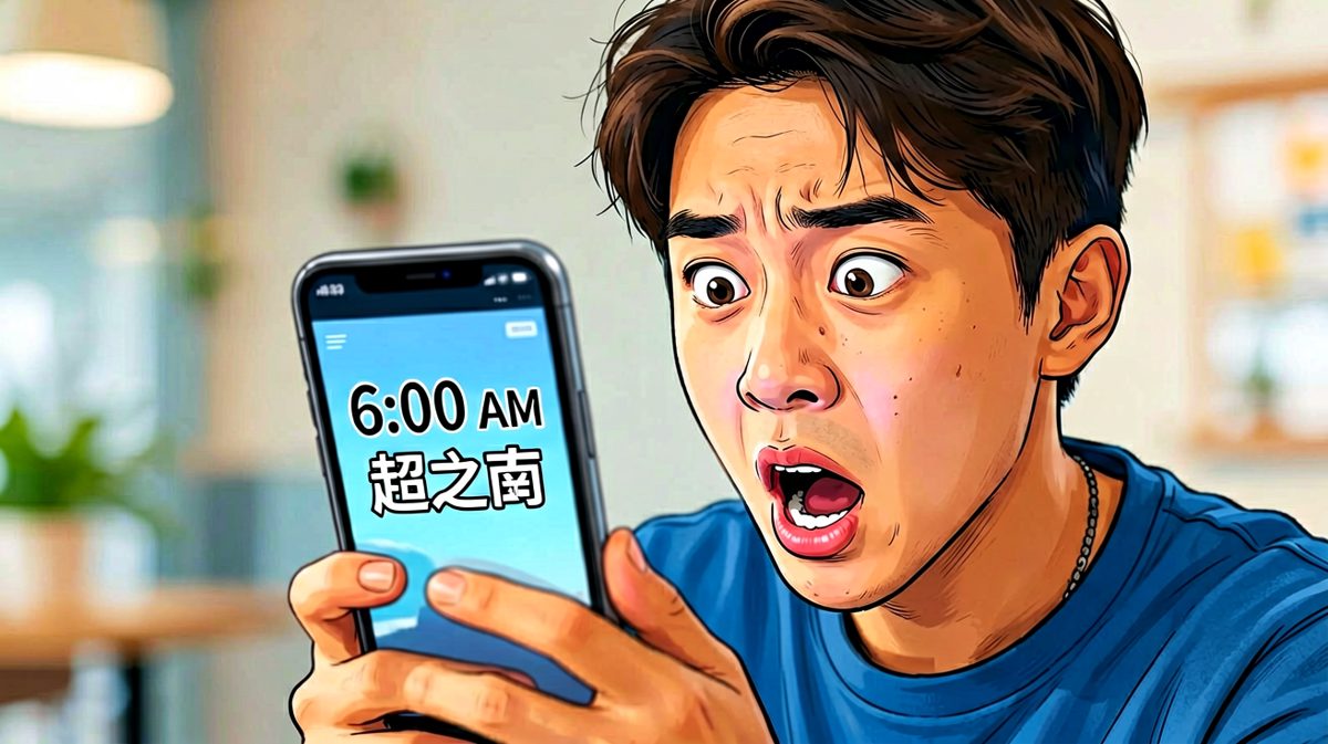 猛然发现闹钟只是误触，离上班还有三个小时