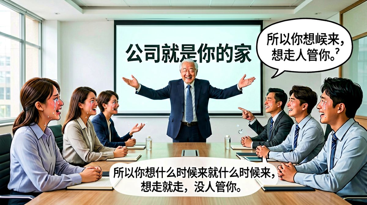 老板说公司是我家，我懂了，可以不用来了。