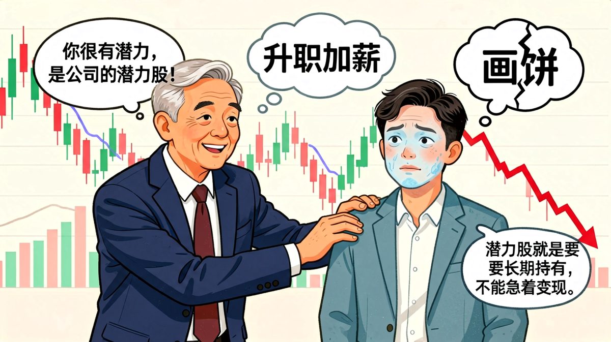 老板夸我是潜力股，意思是要套牢我。