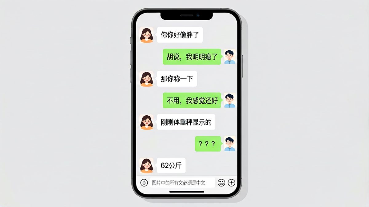 女生暗中观察后突然报出体重数字的反转