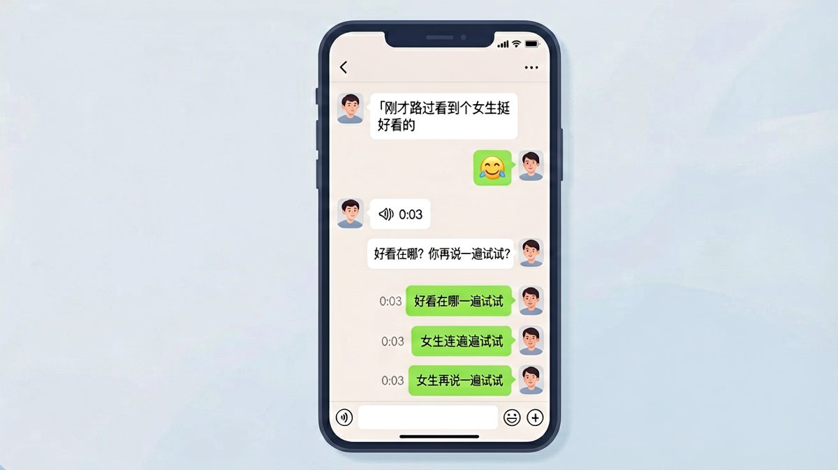 男生随口夸别人好看，女生一个微笑表情后开启连环追问，男生疯狂撤回三条消息已来不及