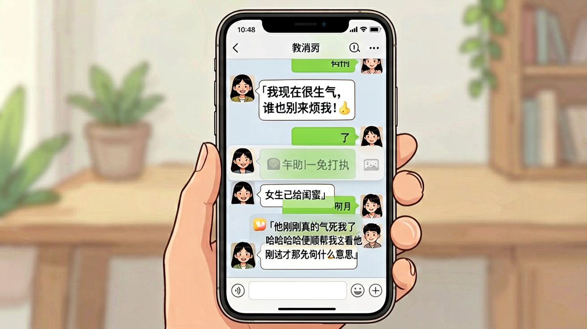 女生发完「谁也别来烦我」的狠话后三分钟，就偷偷给闺蜜发消息吐槽，免打扰根本没起作用