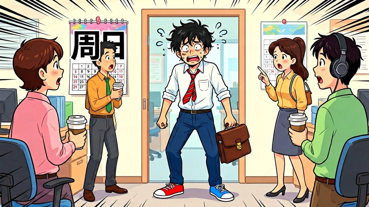 冲到公司才发现——今天是周日啊！