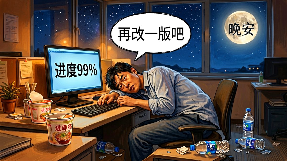 深夜加班的社畜真实写照