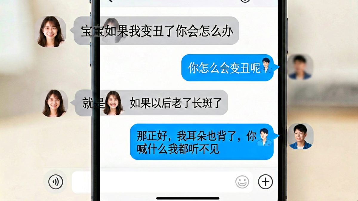女生试探式问丑了怎么办，男生用魔法打败魔法：耳朵也背了就完美了