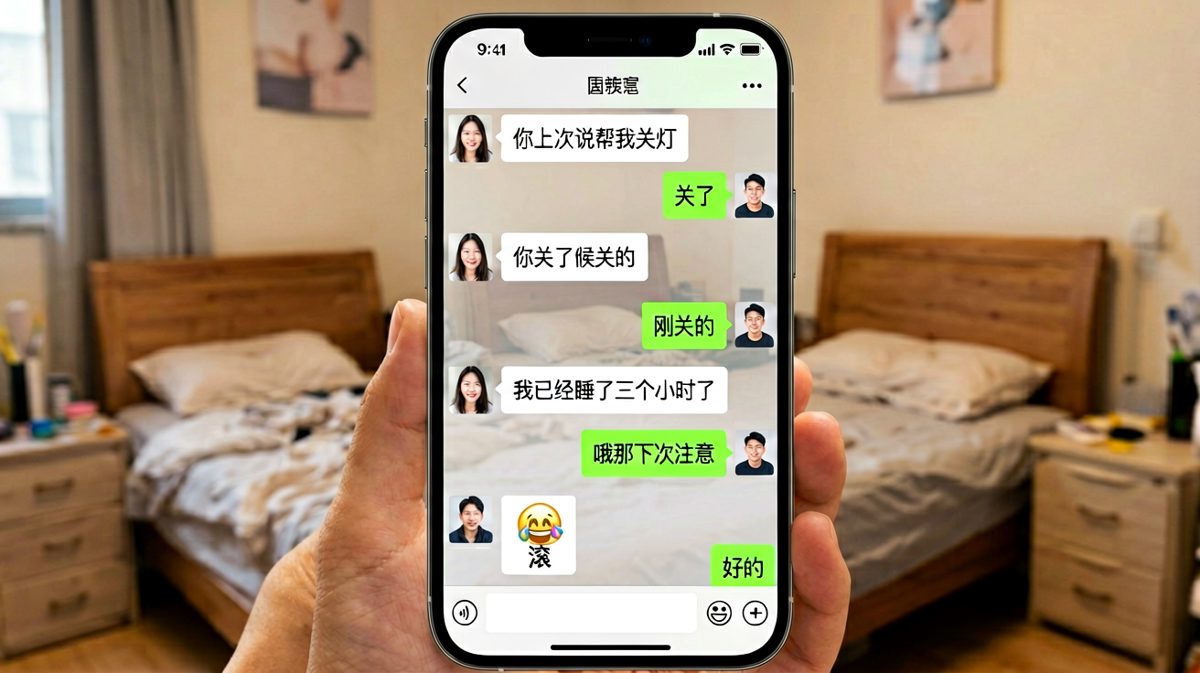 女生等了半小时的关灯，等来男生一句'下次注意'