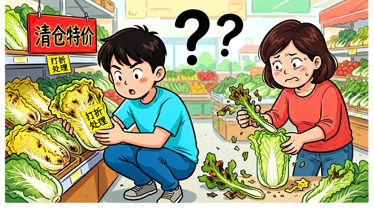 改抢特价蔬菜，结果全是烂叶子