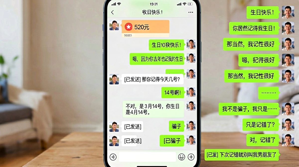 生日记错导致分手，男生自认记性好结果被打脸，彻底没话说。