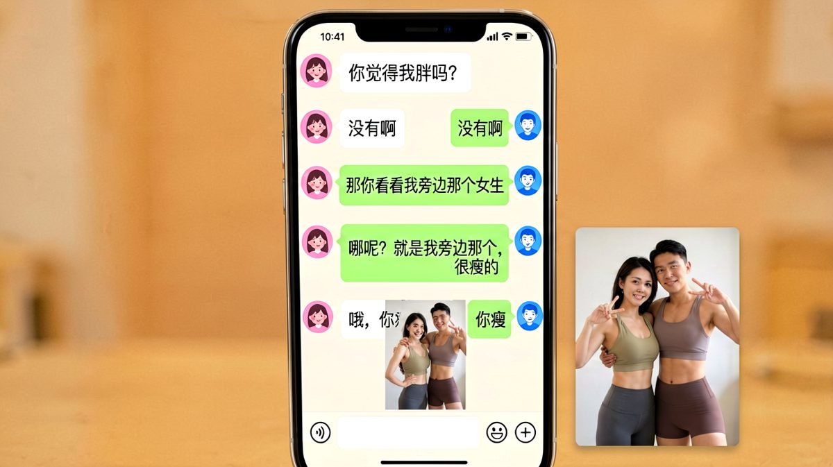 以为在聊身材，结果是个健身秀恩爱现场。