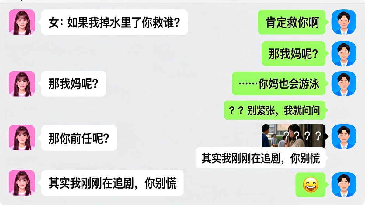 送命题变送空气题，男生差点没熬过去。