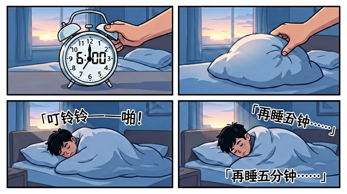 闹钟响了，但身体拒绝起床