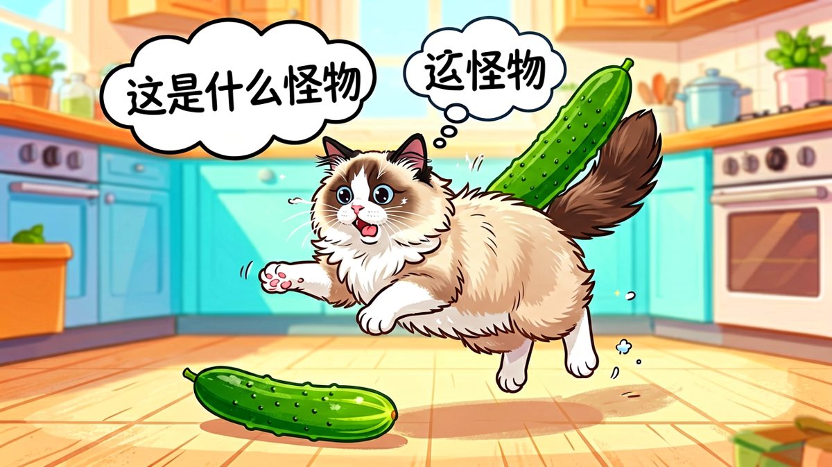 猫咪：黄瓜你成功引起了我的注意！