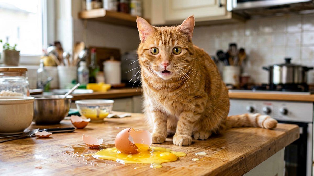 橘猫：鸡蛋先动手的！
