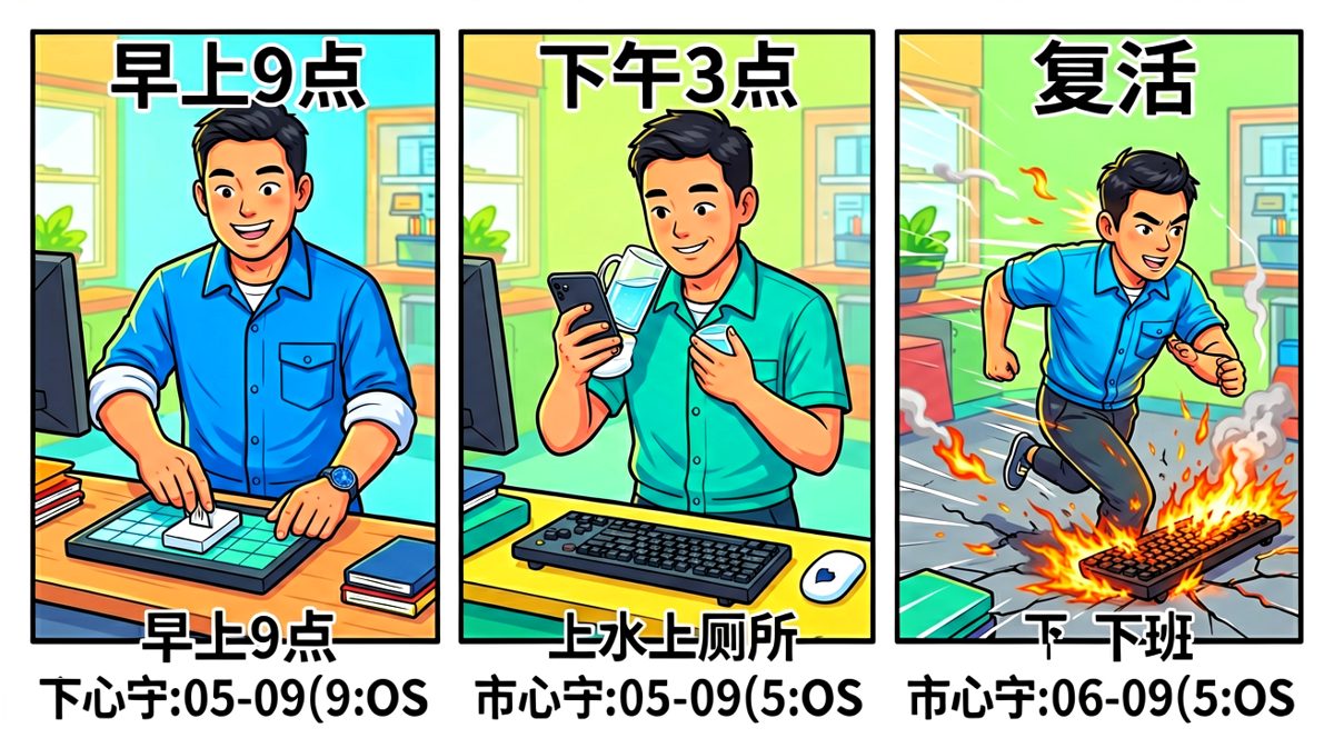 打工人的一天：9点上班，3点下班，5点复活冲刺