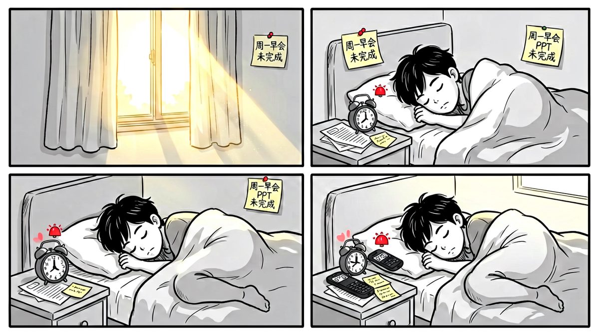 闹钟准时响起，周一的噩梦开始了