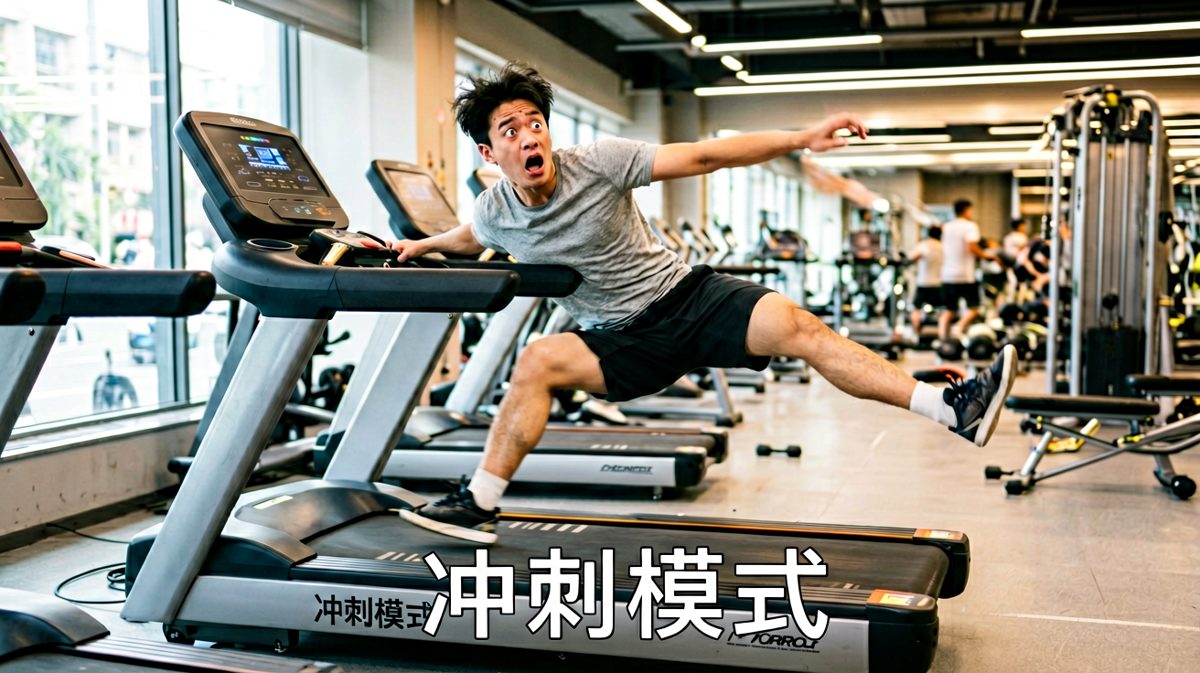 跑步机失控，人仰马翻