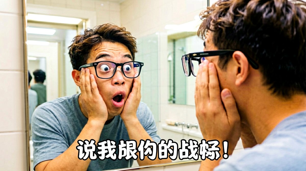 原来眼镜一直在他脸上！