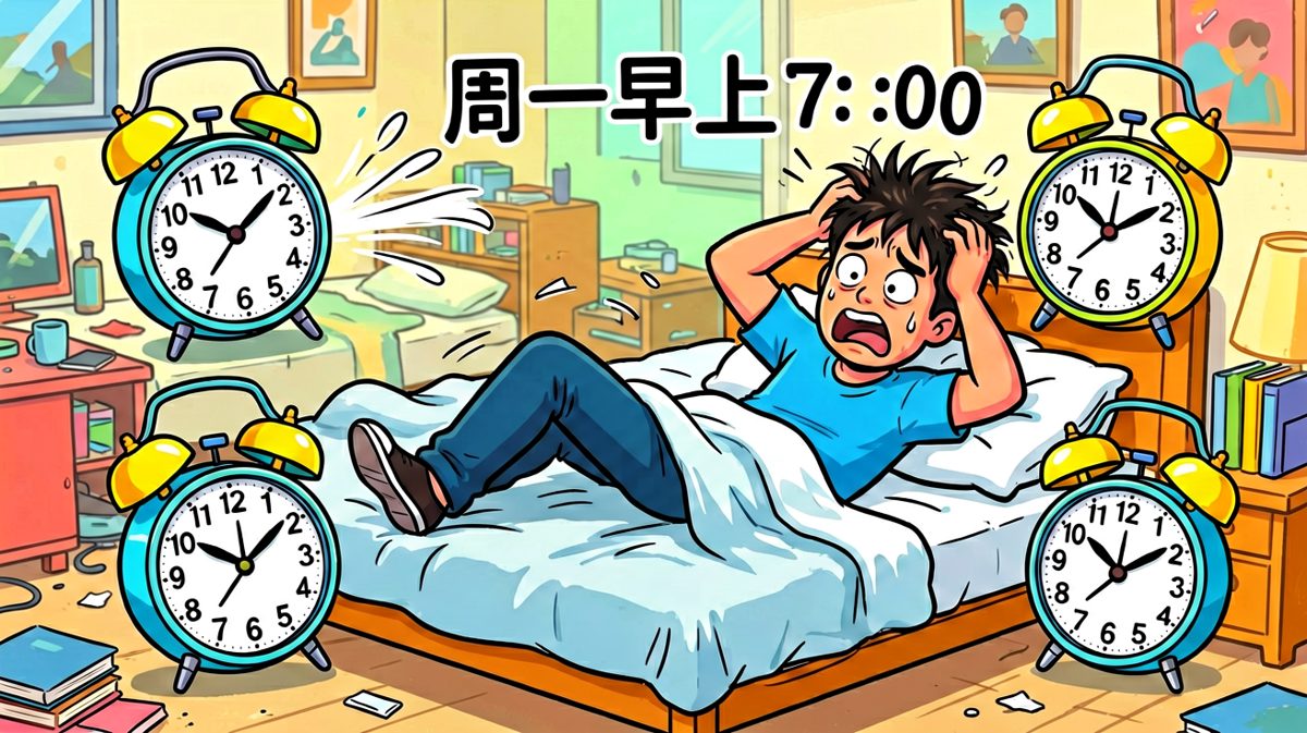 闹钟响起，打工人的周一噩梦开始了。