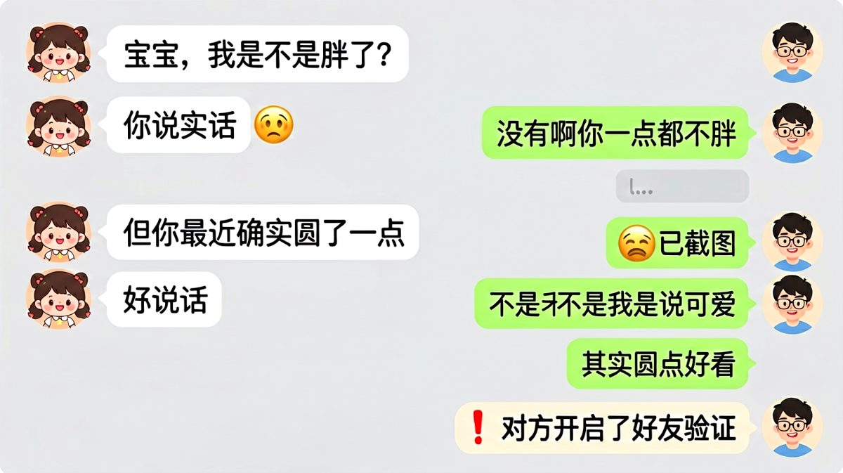 '是不是胖了'这道送命题，他答成了终身禁言