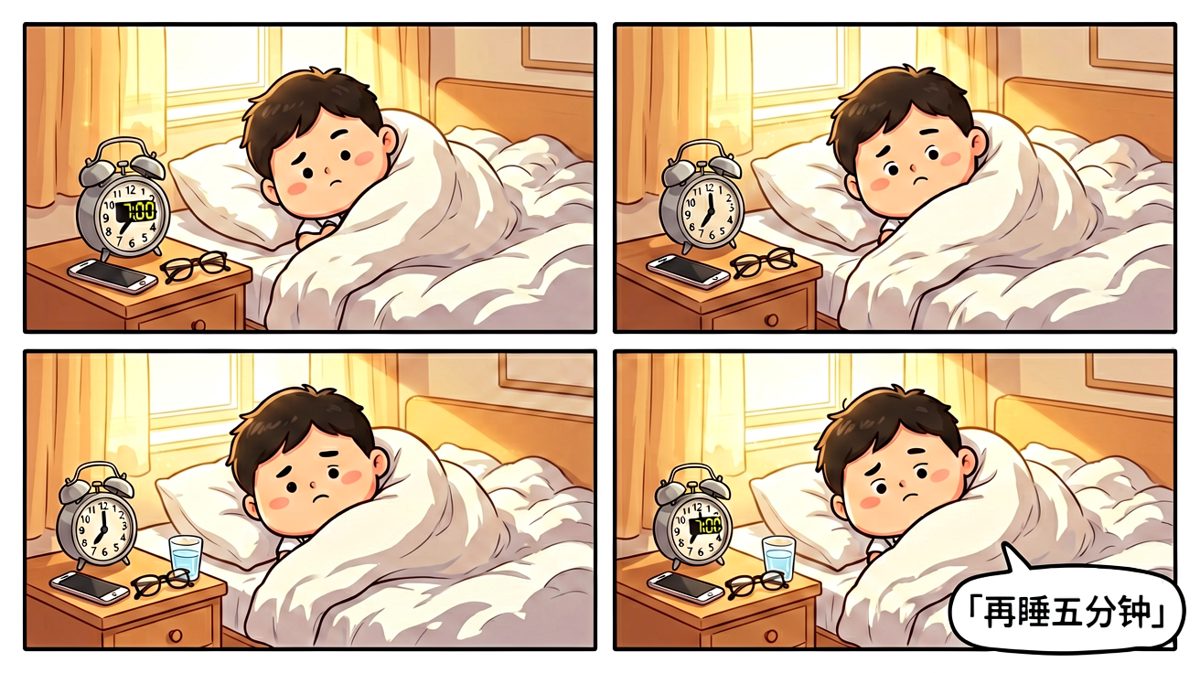 闹钟响了，但我只想继续睡